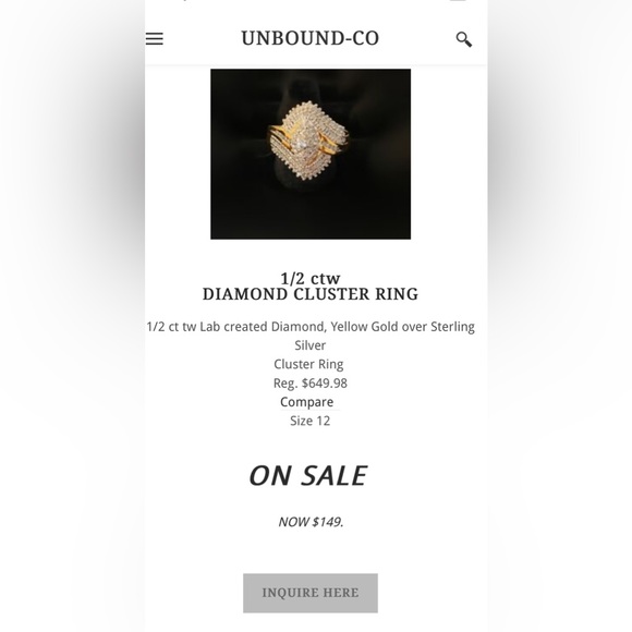 1/2 ctw DIAMOND CLUSTER RING - Picture 5 of 5